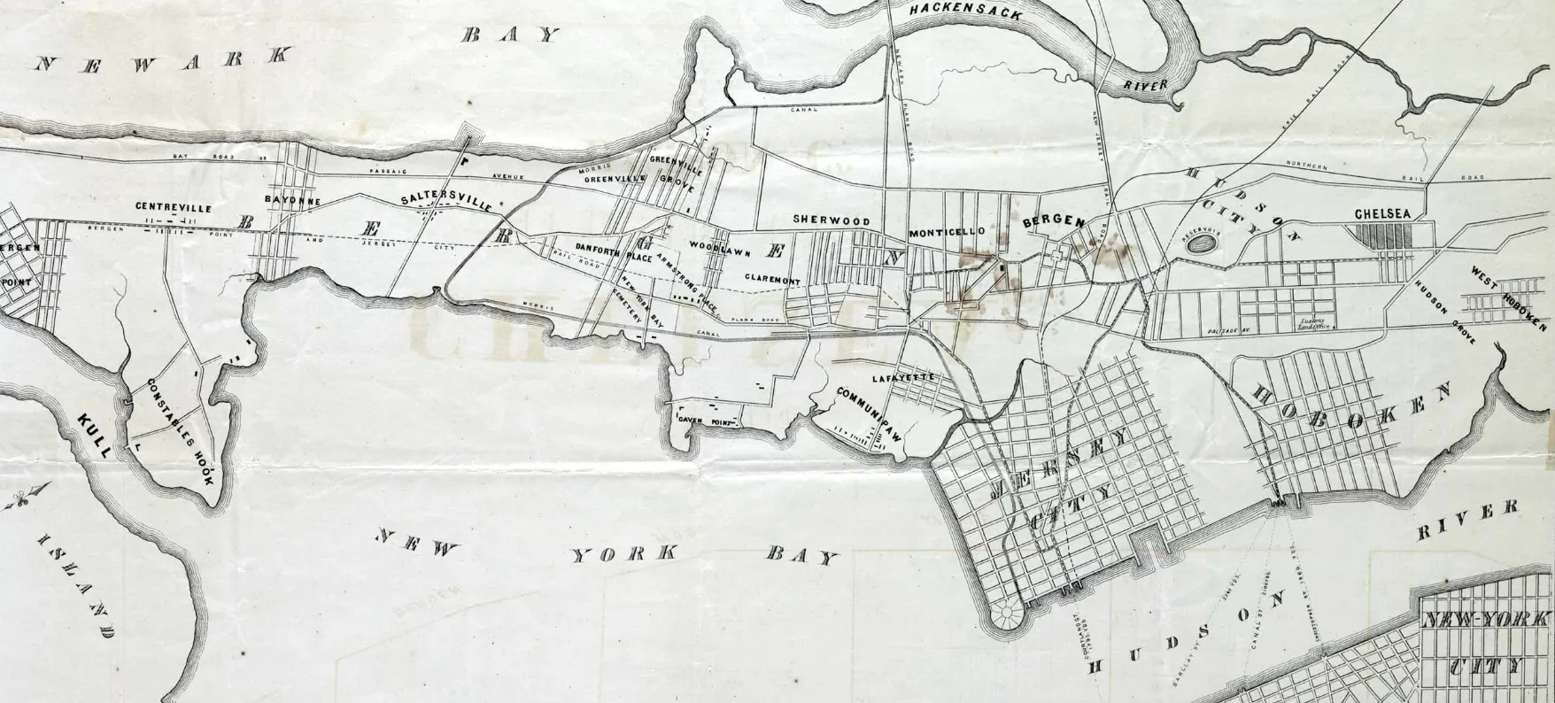 Old Map of Hudson City