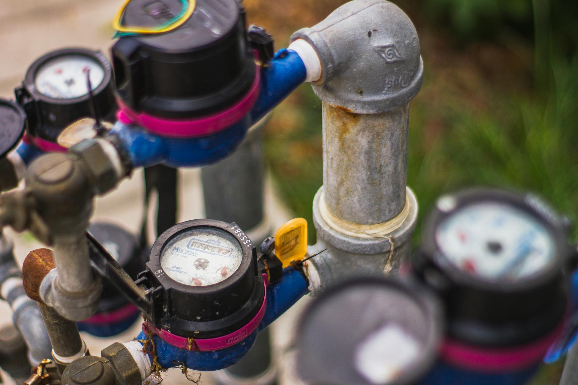 close up of water meter