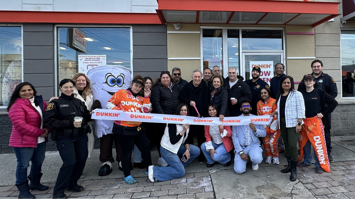 Dunkin’ Reopens Remodeled North Bergen Location, Donates $3,000 to Nicholas J. Sacco Foundation