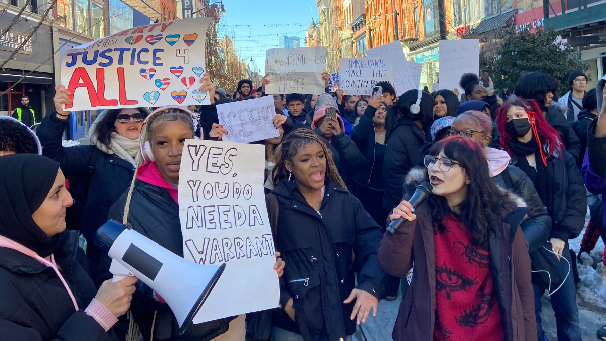 Jersey City High School Students Hold ICE Protest Walkout