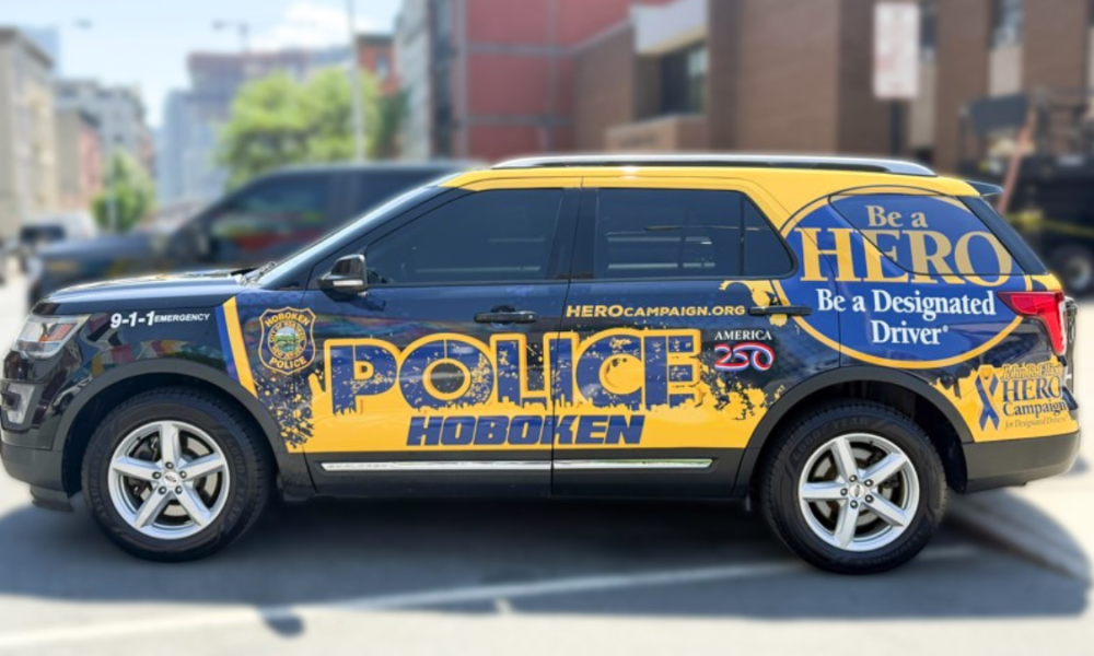 Hoboken Partners With HERO Campaign to Combat Drunk Driving, Unveils Wrapped Police Vehicle
