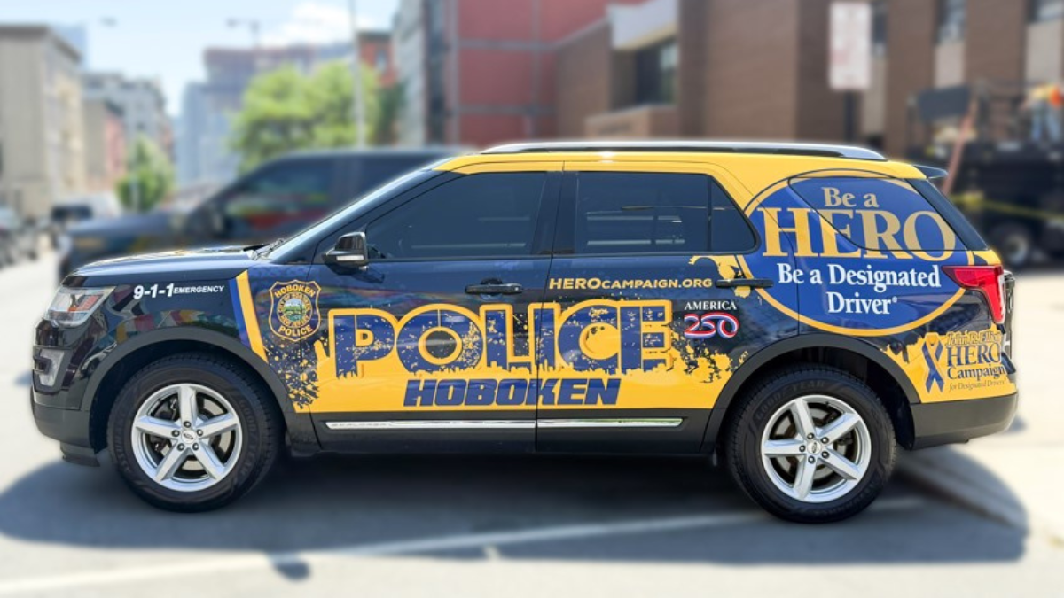 Hoboken Partners With HERO Campaign to Combat Drunk Driving, Unveils Wrapped Police Vehicle