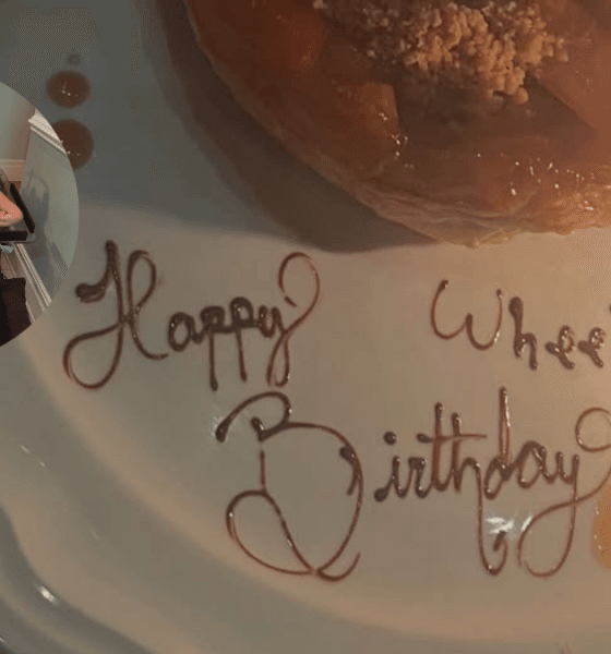 Disabled Woman Happy Birthday on Dessert