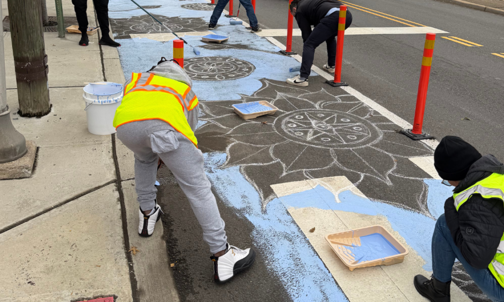 Kearny Residents Paint Street Mural to Slow Traffic